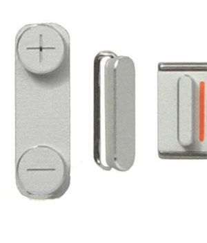 3 Tasten / Knöpfe / Button Set für iPhone 5 - Graphit silber