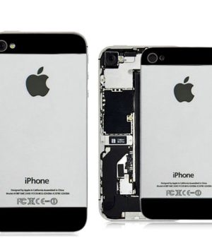 iPhone 4 Alu Backcover im iPhone 5 Look Spiegel - Silber Schwarz