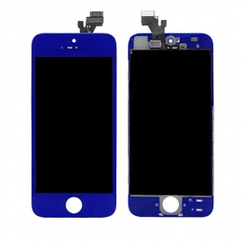 iPhone 5S Ersatzdisplay Dunkelblau - Rahmen Weiss (Digitizer, LCD, Rahmen)