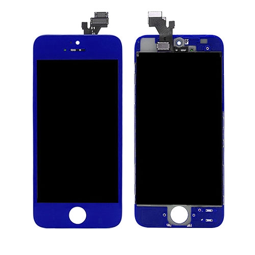 iPhone 5S Ersatzdisplay Dunkelblau - Rahmen Weiss (Digitizer, LCD, Rahmen)