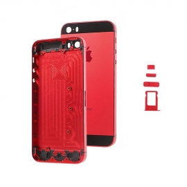 iPhone 5S Alu Backcover / Rückseite mit Mittelrahmen - Rot / Schwarz